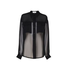 Saint Laurent Silk Crepe Muslin Women's Shirt